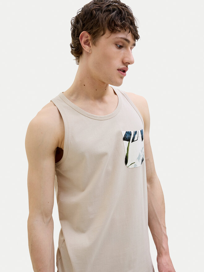 Jack&Jones Jack&Jones Tank top marškinėliai Hawaii 12269321 Smėlio Standard Fit