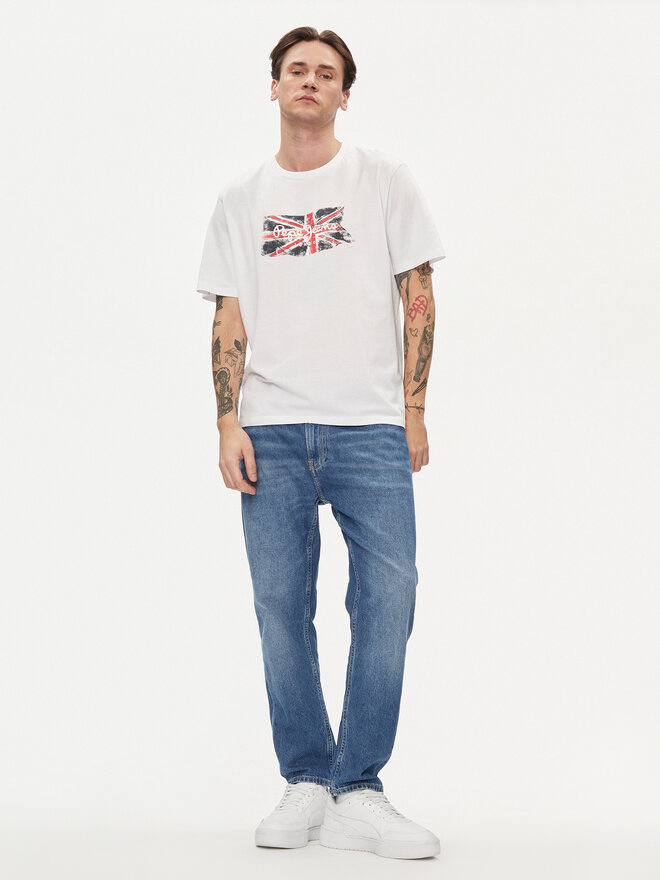 Pepe Jeans Pepe Jeans Marškinėliai Clag PM509384 Balta Regular Fit