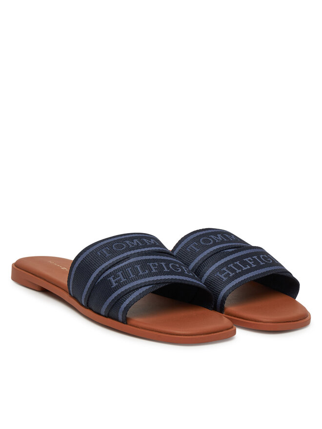 Tommy Hilfiger Šľapky Tommy Hilfiger Webbing Mule FW0FW08421 Tmavomodrá