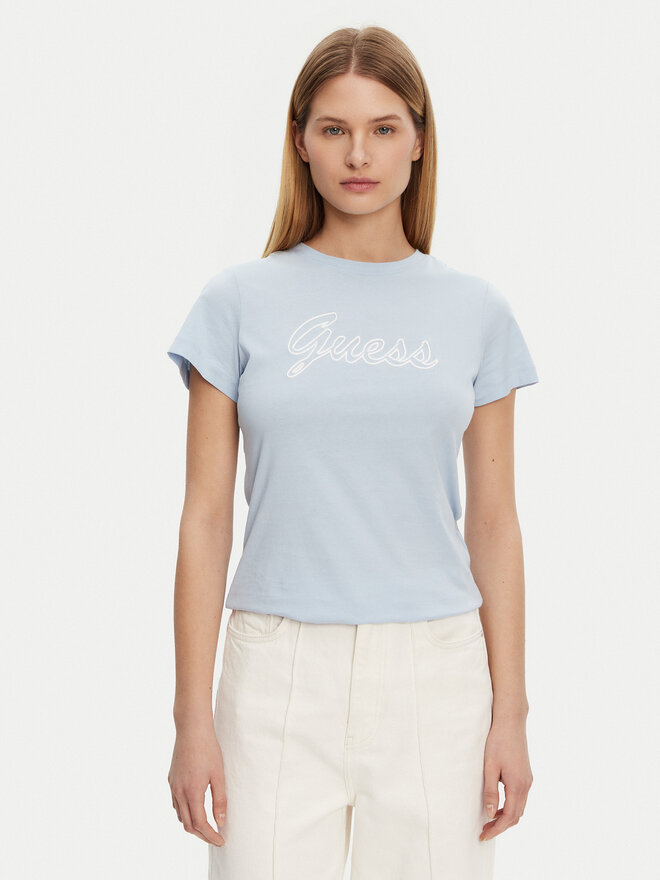 Guess Guess Camiseta V5GI02 K9RM1 Celeste Slim Fit