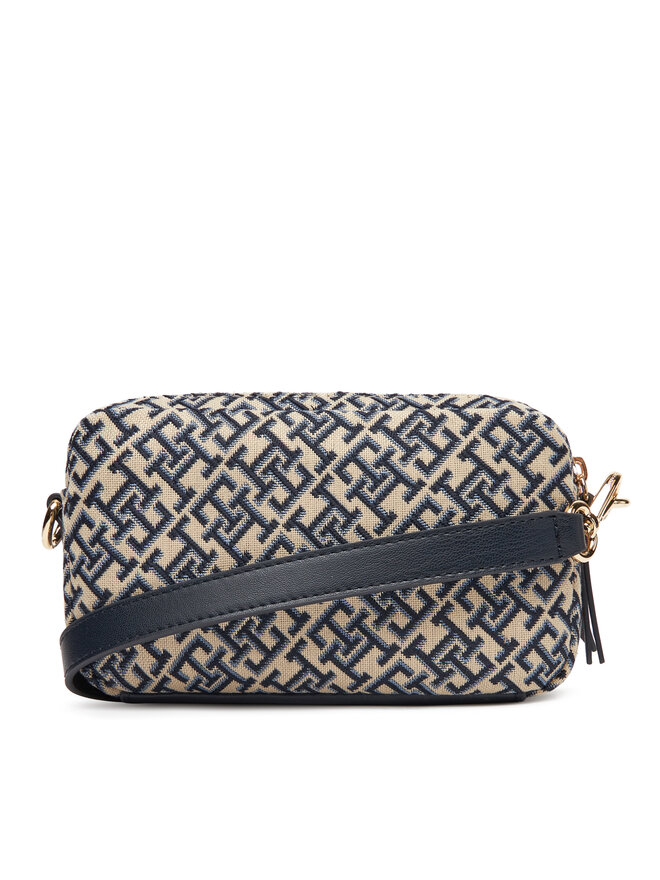Tommy Hilfiger Handtasche Tommy Hilfiger Th Jacquard Camera Bag AW0AW17443 Dunkelblau