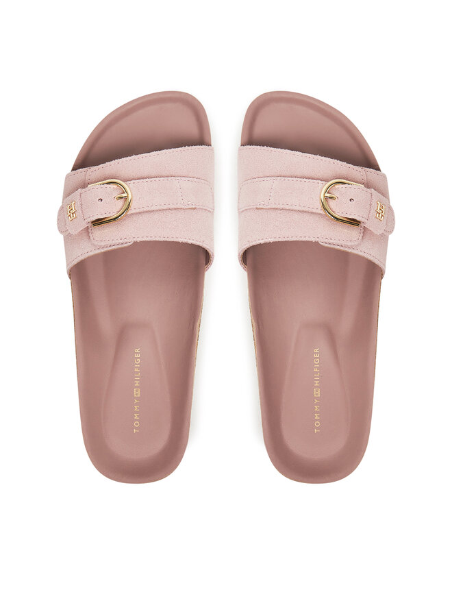 Tommy Hilfiger Шльопанці Tommy Hilfiger Soft Suede Adjustable Mule FW0FW08809 Рожевий