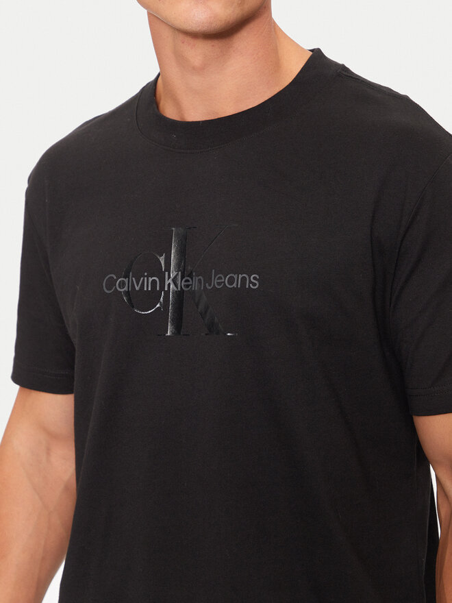 Calvin Klein Jeans Calvin Klein Jeans Camiseta Shiny Monologo J30J327109 Negro Regular Fit