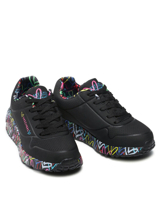 Skechers Сникърси Skechers Uno Lite Lovely Luv 314976L/BKMT Черен