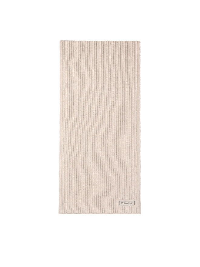 Calvin Klein Πασμίνα Calvin Klein Patch Chunky Rib Cotton Scarf LV04D8055G Μπεζ
