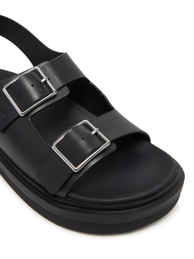 Calvin Klein Jeans Σανδάλια Calvin Klein Jeans Flat Molded Sandal Buckle YW0YW01785 Μαύρο