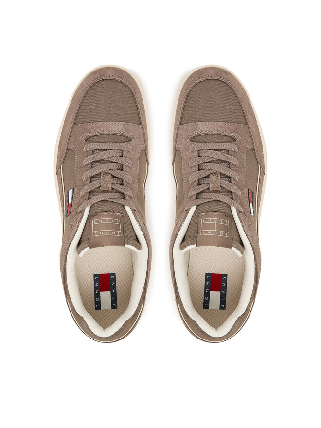 Tommy Jeans Sneakers Tommy Jeans Canvas Leather Cupsole Trainers EM0EM01680 Braun