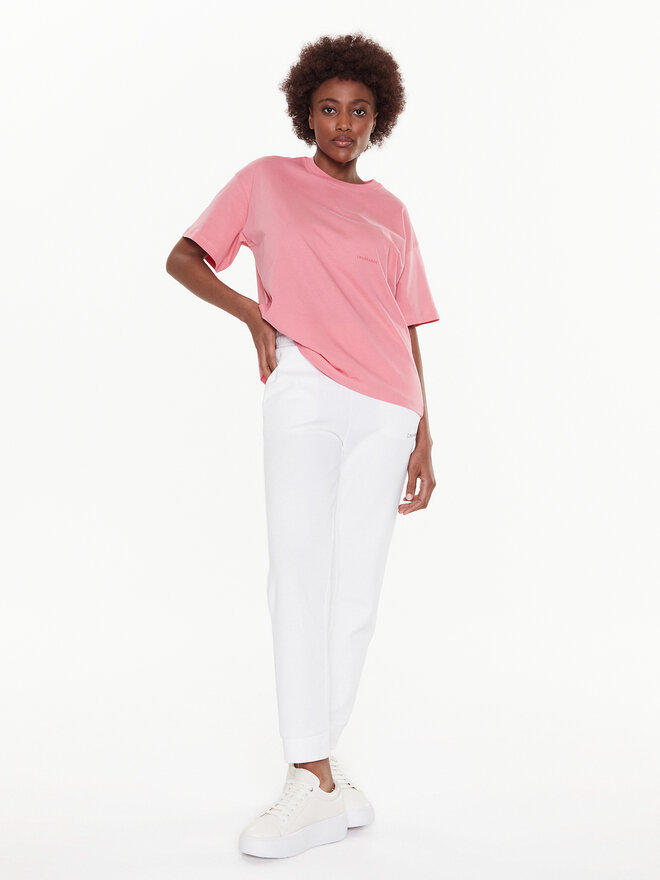 Trussardi Trussardi Póló Greyhound Backprint 56T00559 Rózsaszín Loose Fit