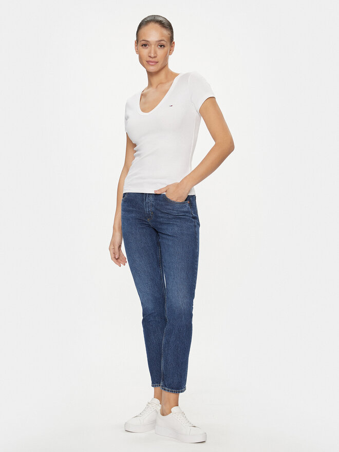 Tommy Jeans Tommy Jeans Marškinėliai Essential DW0DW17385 Balta Slim Fit