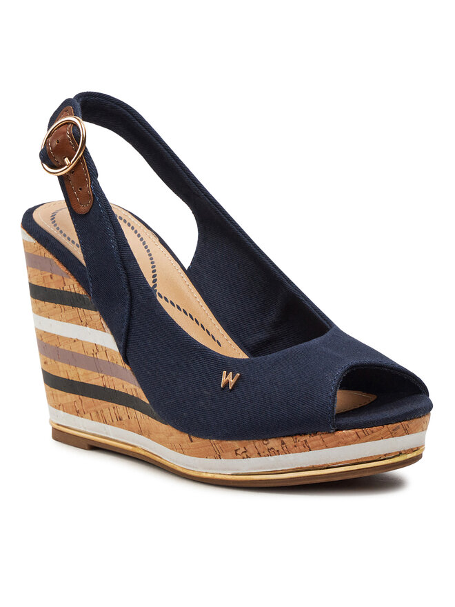 Wrangler Sandały Wrangler Raval Marina Women Wedge 20241057.29Y Granatowy