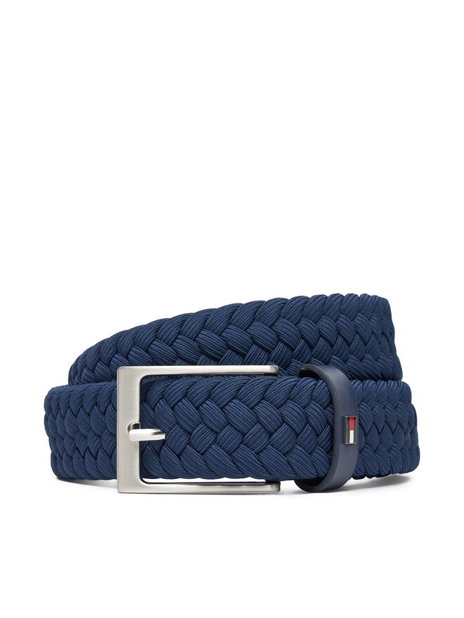 Tommy Hilfiger Pánsky opasok Tommy Hilfiger Layton Elastic AM0AM13570 Modrá