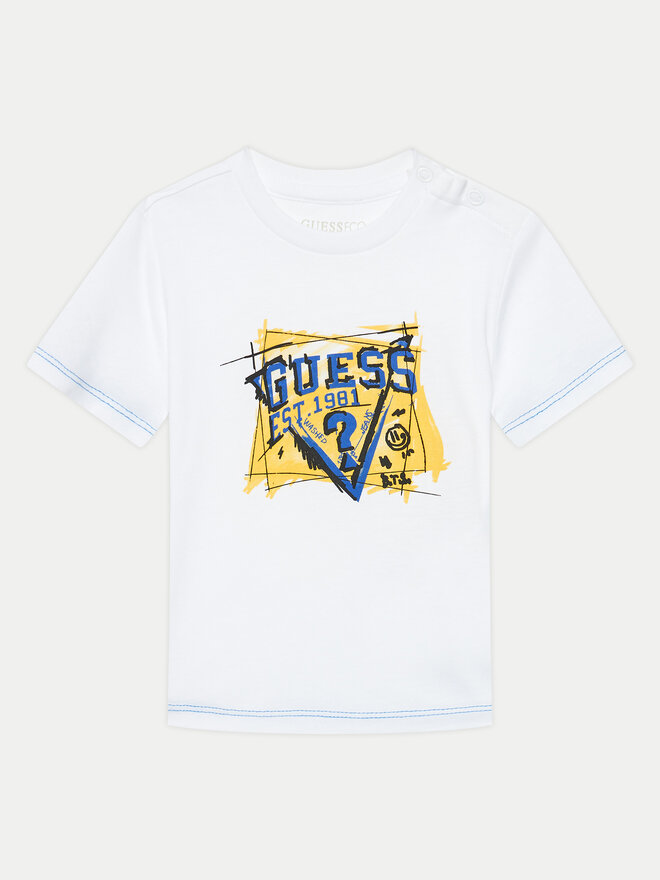 Guess Guess Marškinėliai N4YI00 K8HM4 Balta Regular Fit