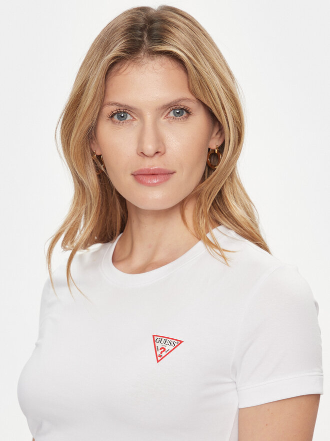 Guess Guess Marškinėliai W2YI44 J1314 Balta Slim Fit