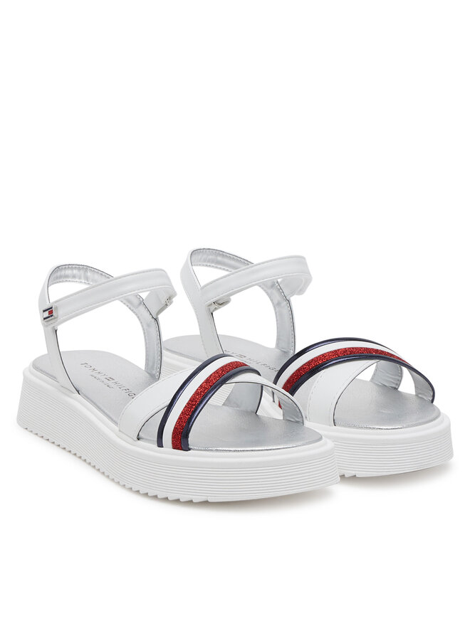 Tommy Hilfiger Сандали Tommy Hilfiger Sandal T4A2-33799-0273 S Бял