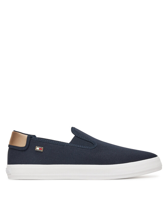 Tommy Hilfiger Tenisky Tommy Hilfiger Vulc Canvas Slip-On Sneaker FW0FW08645 Tmavomodrá