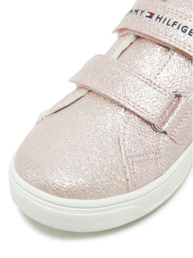 Tommy Hilfiger Сникърси Tommy Hilfiger Flag Low Cut Velcro Sneaker T1A9-33725-0745 S Розов