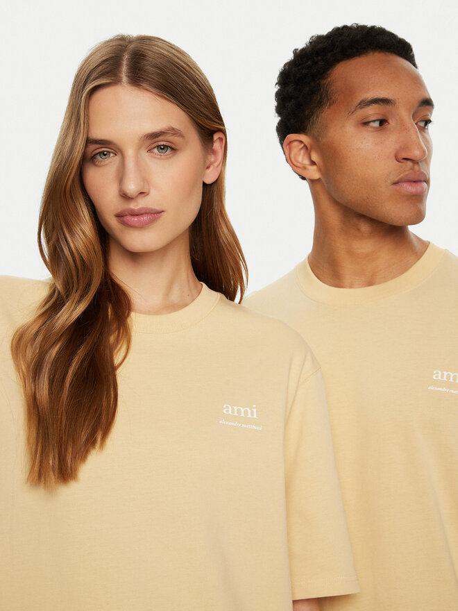 AMI PARIS AMI PARIS Majica UTS024.726 Écru Regular Fit