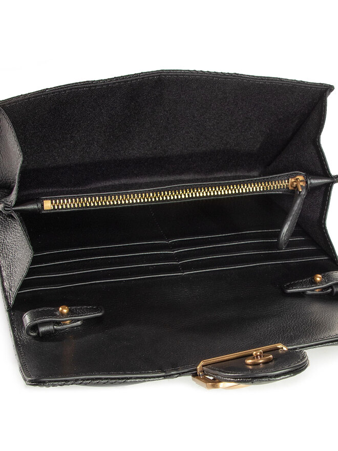 PINKO Rankinė Pinko Logo Wallet Chevronne C 20202 PLTT 1P21UY Y6JJ Juoda