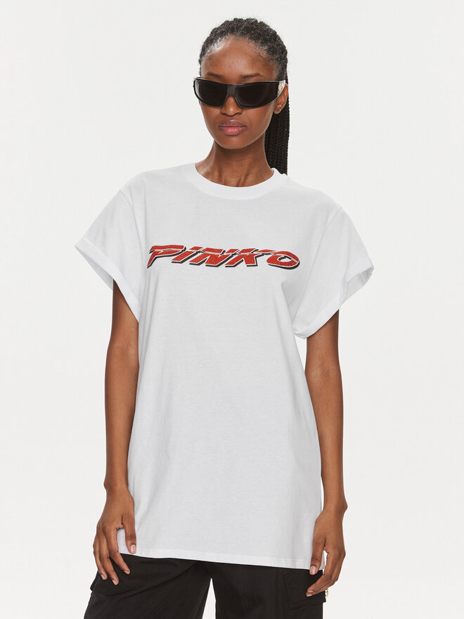 PINKO PINKO Camiseta 103138 A1P7 Blanco Relaxed Fit