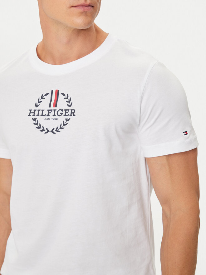 Tommy Hilfiger Tommy Hilfiger Camiseta Global Stripe MW0MW34388 Blanco Regular Fit