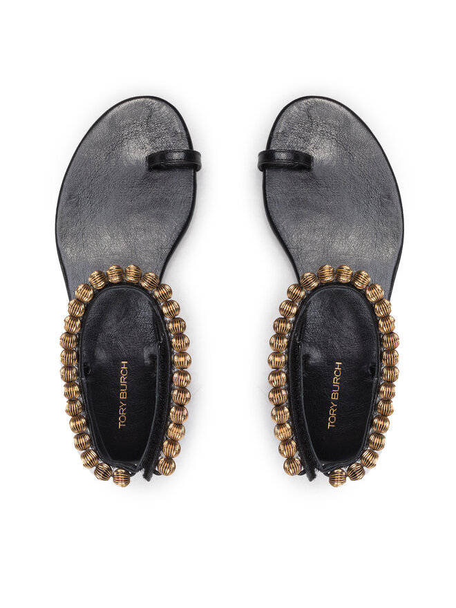 Tory Burch Босоніжки Tory Burch Capri Beaded Ankle Sandal 134975 Чорний