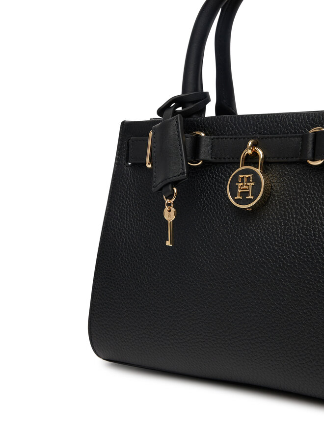 Tommy Hilfiger Táska Tommy Hilfiger American Icon Mini Tote Leather AW0AW17188 Fekete