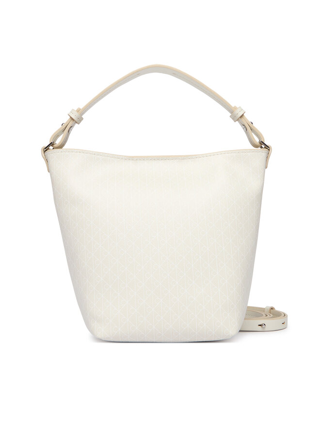 Calvin Klein Handtasche Calvin Klein Emblem Aop Sm Bucket Crossbody LV04F3506G Weiß
