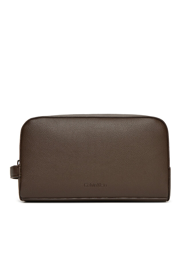 Calvin Klein Косметичка Calvin Klein Micropebble Washbag/Dopp Kit LV04D1036G Коричневий