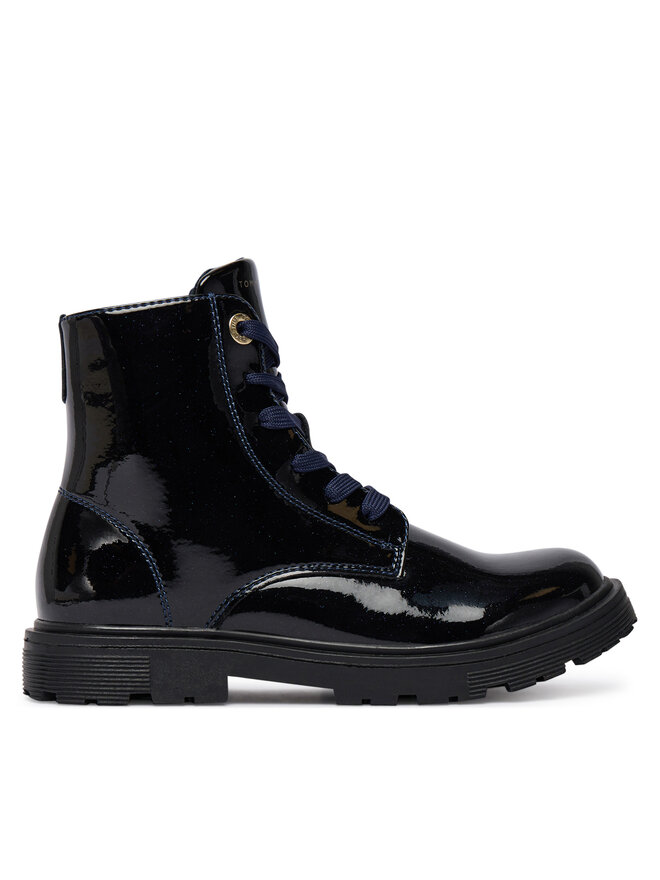 Tommy Hilfiger Schnürschuhe Tommy Hilfiger Lace-Up Bootie T1A5-34005-1237 S Dunkelblau