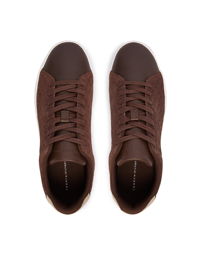 Tommy Hilfiger Sneakers Tommy Hilfiger Th Court Lth Mix Monogram FM0FM06082 Braun