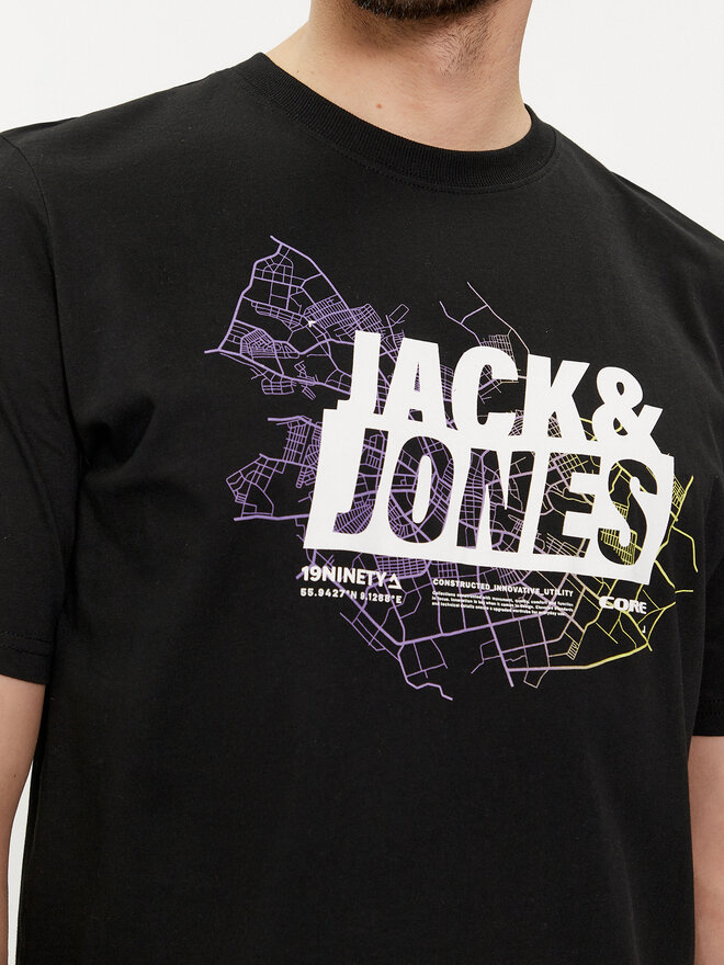 Jack&Jones Jack&Jones 2er-Set T-Shirts Map Logo 12260796 Schwarz Regular Fit