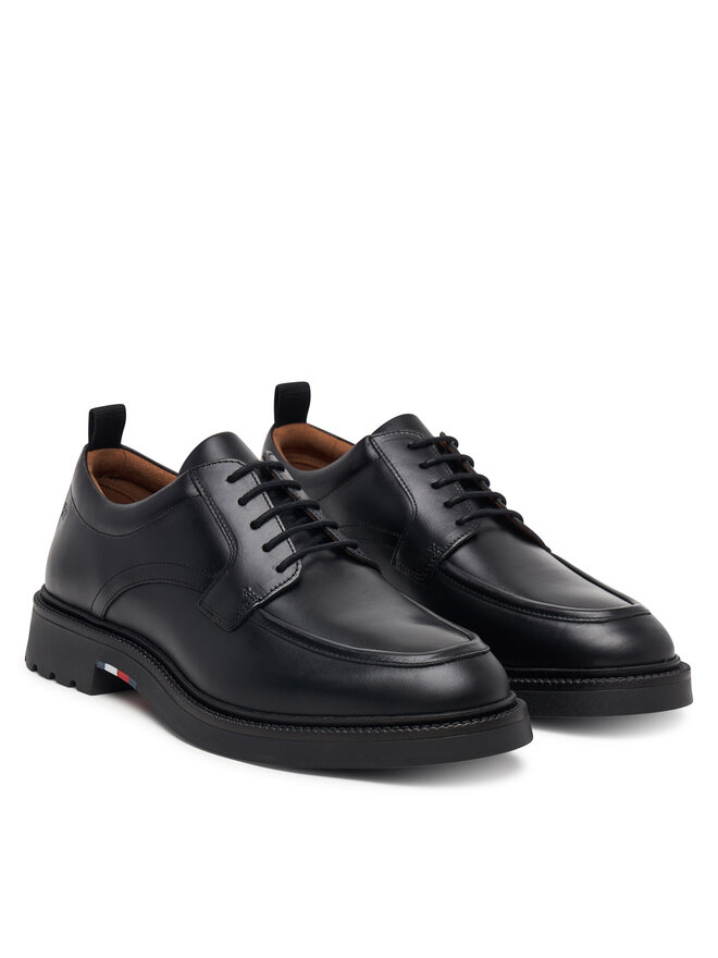 Tommy Hilfiger Halbschuhe Tommy Hilfiger Corporate Casual Lth Deck Shoe FM0FM05979 Schwarz