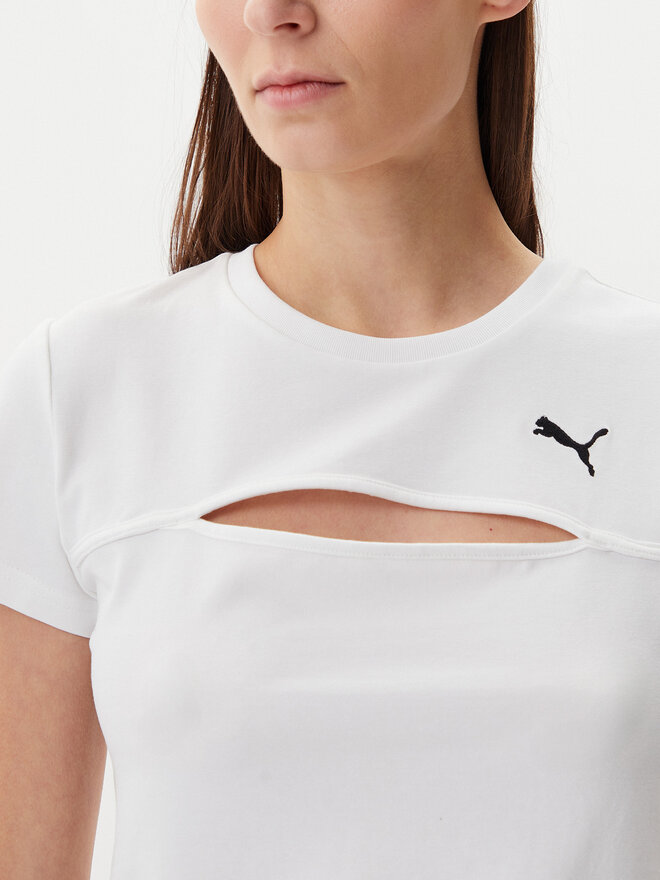 Puma Puma Marškinėliai Ess Cut-Out 631164 Balta Slim Fit
