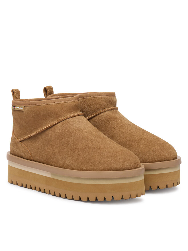 Tommy Jeans Stivali da neve Tommy Jeans Tjw Flatform Snow Boot Suede EN0EN02841 Marrone
