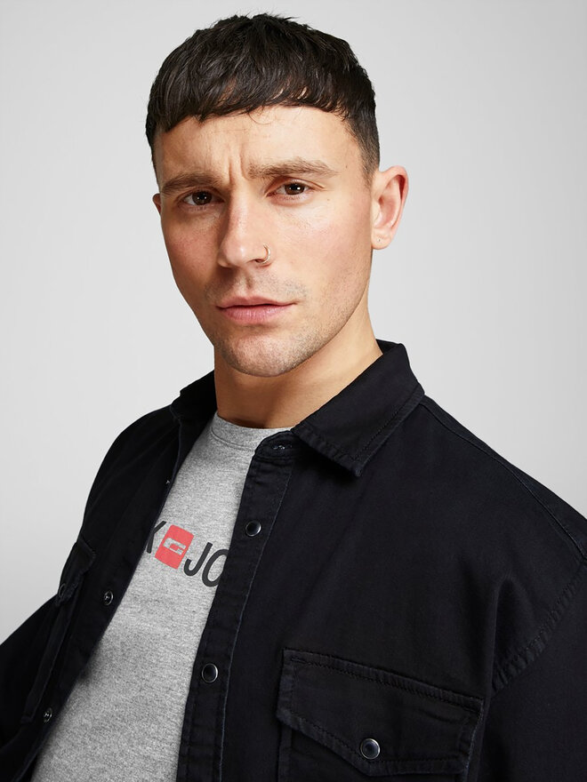 Jack&Jones Jack&Jones Marškinėliai Corp Logo 12137126 Pilka Slim Fit