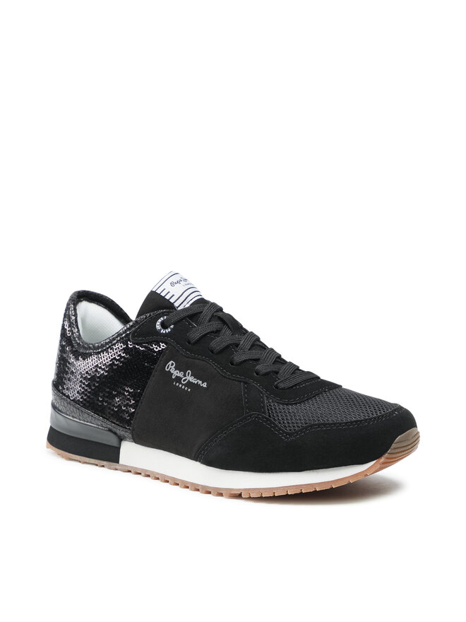 Pepe Jeans Сникърси Pepe Jeans Archie Sequins PLS31204 Черен