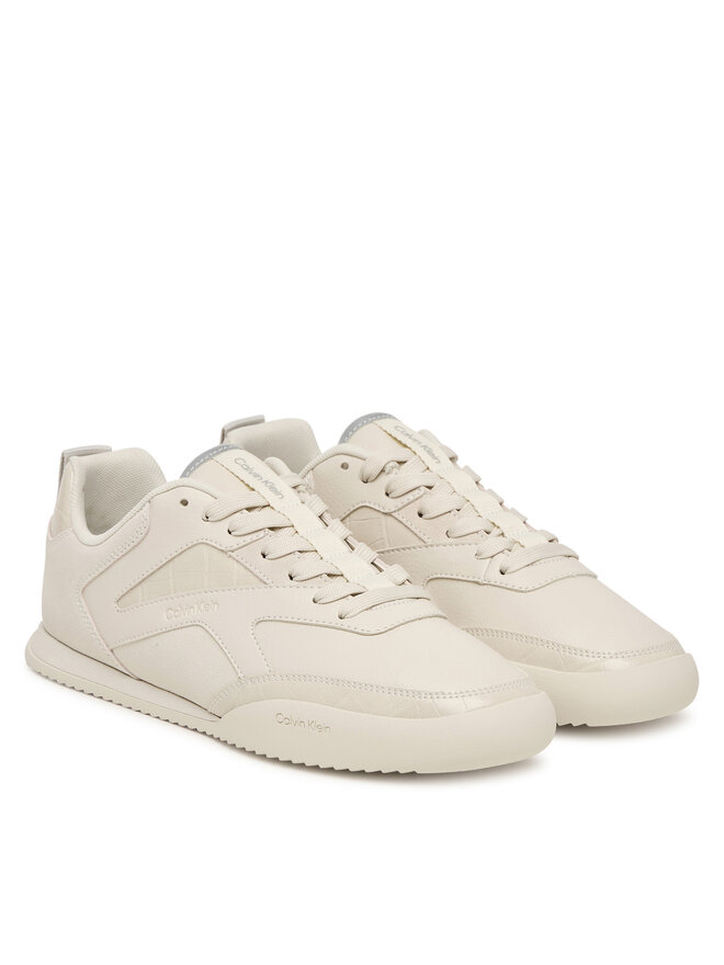 Calvin Klein Sneakers Calvin Klein Low Pro Runner Laceup Lth Croco HW0HW03244 Creme