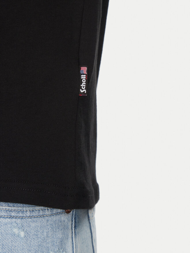 SCHOTT N.Y.C. SCHOTT N.Y.C. T-Shirt TSCASUALV Μαύρο Regular Fit