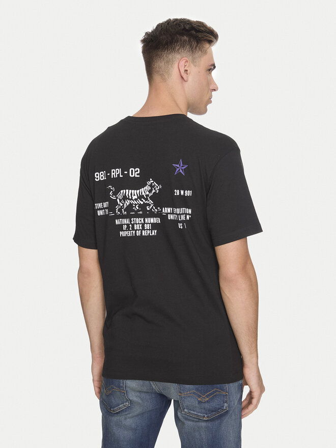 REPLAY Replay T-Shirt M6884 .000.2660 Schwarz Relaxed Fit