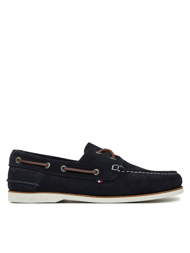 Tommy Hilfiger Halbschuhe Tommy Hilfiger Th Boat Shoe Core Suede FM0FM05387 Dunkelblau