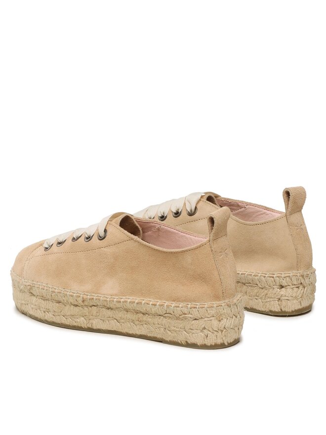Manebi Espadrile Manebi Lace-Up Espadrilles K 1.1 E0 Bež
