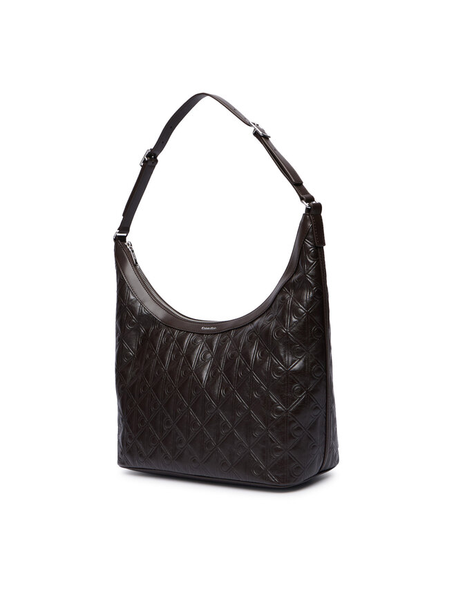 Calvin Klein Handtasche Calvin Klein Emblem Aop Debossed Medium Shbag LV04F3875G Braun