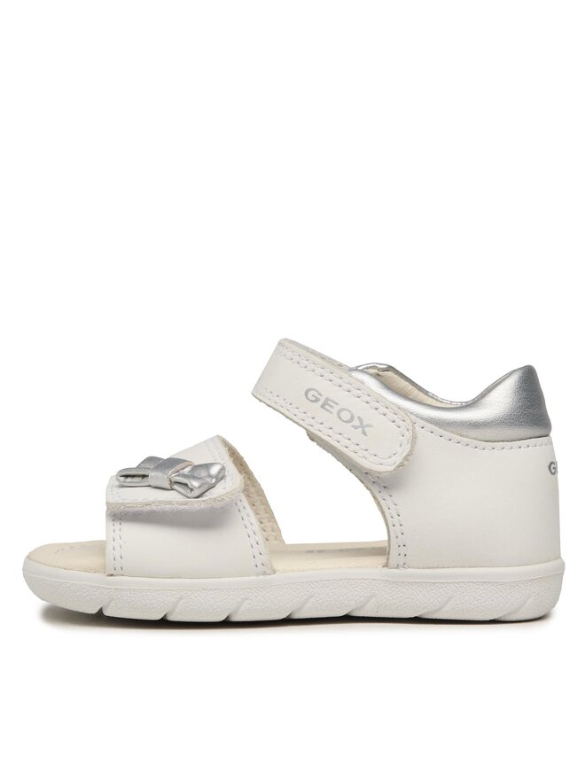 Geox Baby meisjes B Alul Girl sandaal, Wit-zilver., 22 EU