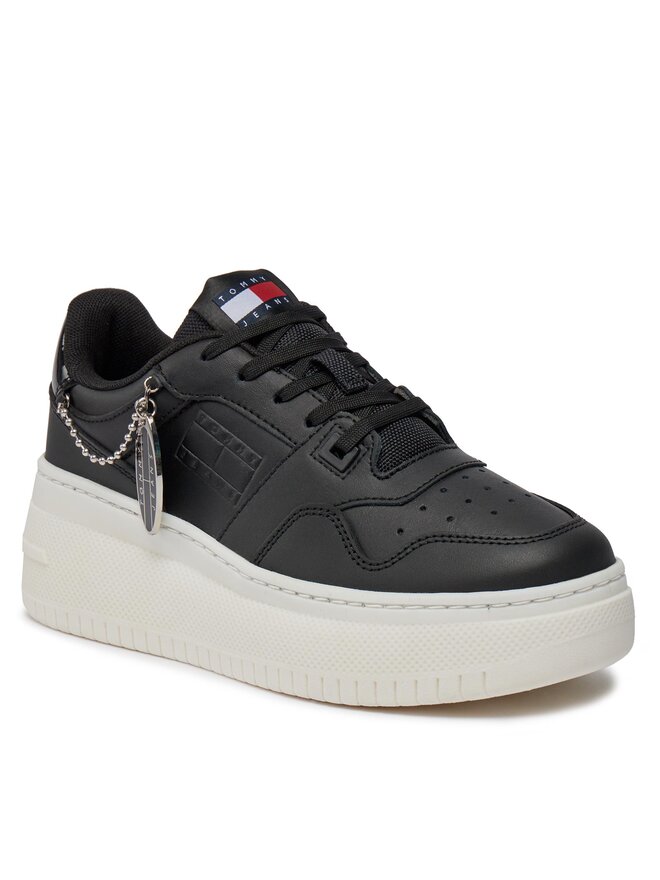 Tommy Jeans Αθλητικά Tommy Jeans Tjw Retro Basket Flatform Charm EN0EN02421 Μαύρο