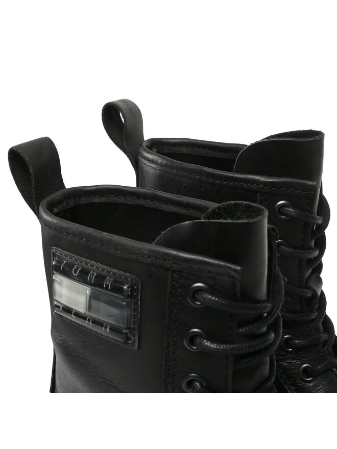 Tommy Jeans Īsie zābaki Tommy Jeans Tjw Foxing Lace Up EN0EN02217 Melns