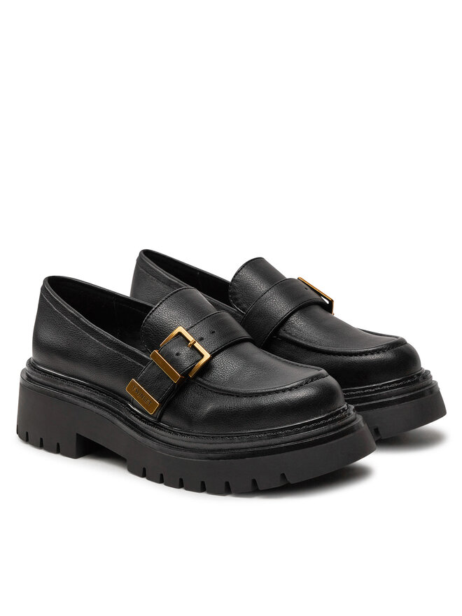 TWINSET Loaferek TWINSET Mocassino 242TCP044 Fekete