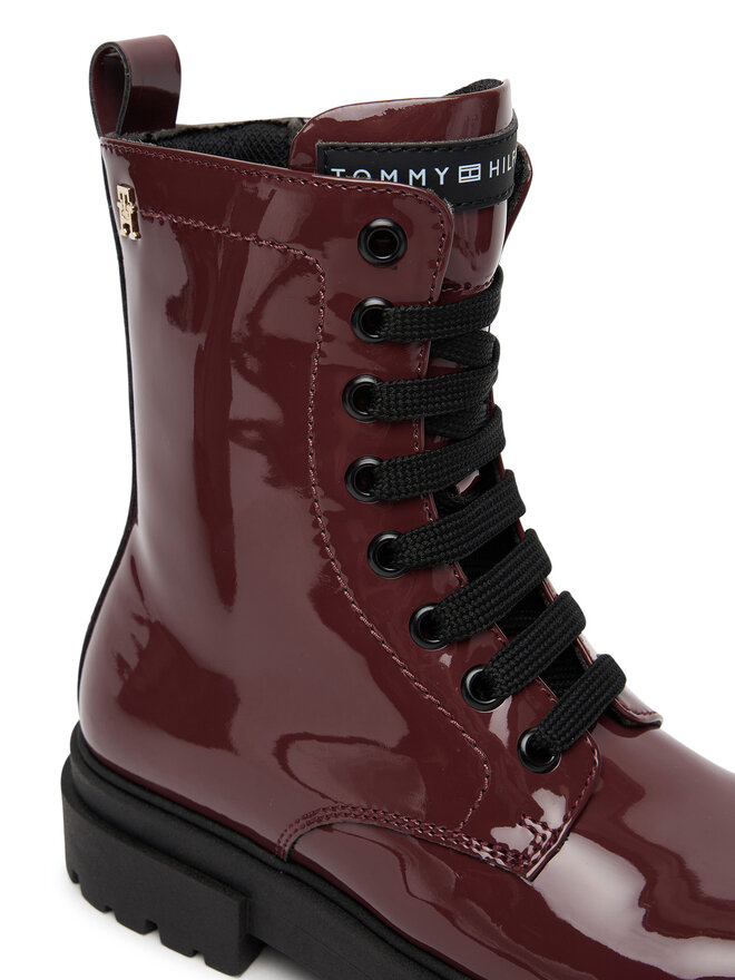 Tommy Hilfiger Schnürstiefeletten Tommy Hilfiger Lace-Up Bootie T4A5-34025-0775 S Dunkelrot