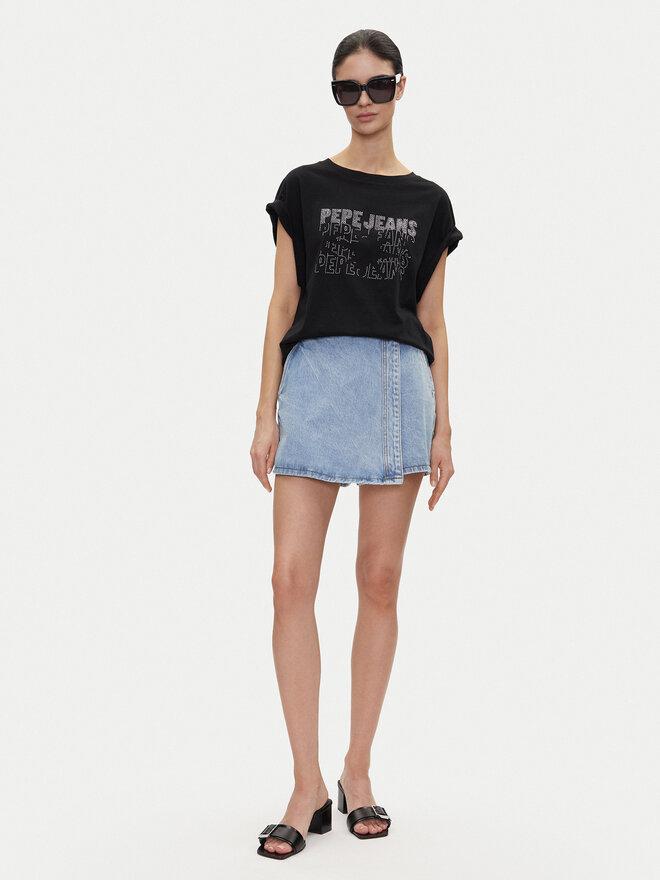 Pepe Jeans Pepe Jeans Majica Lira PL505996 Črna Regular Fit