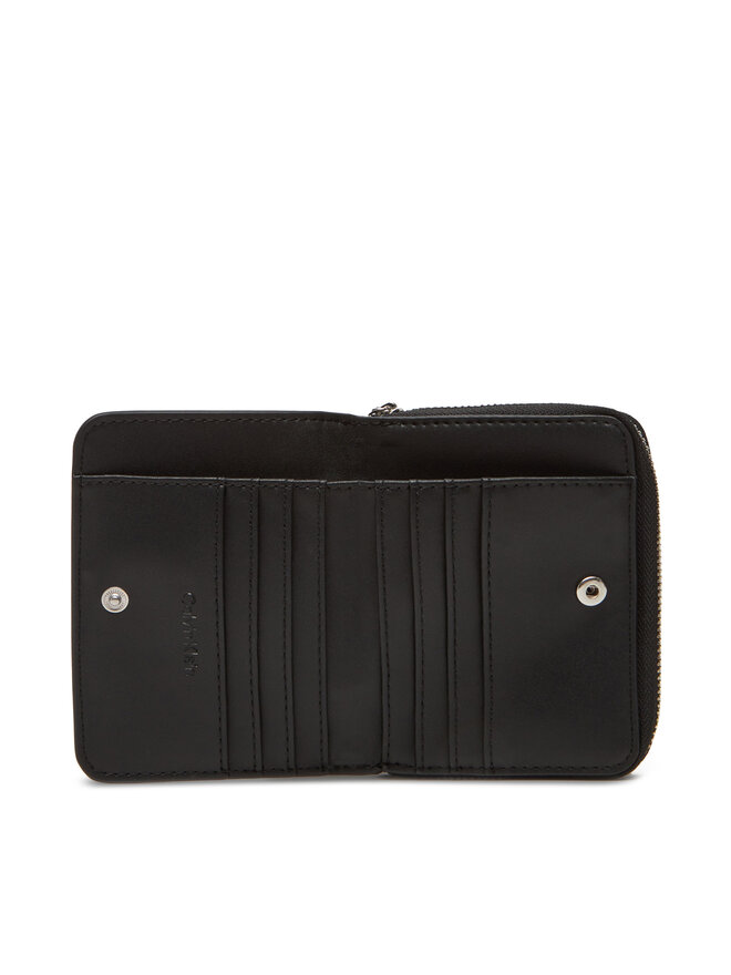 Calvin Klein Mazs sieviešu maks Calvin Klein Ck Must Aop Md Zip Around W Flap LV04F1037G Melns