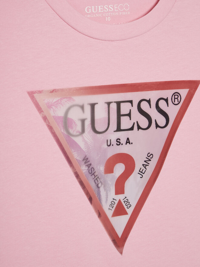 Guess Guess Marškinėliai J5GI34 K6YW4 Rožinė Oversize